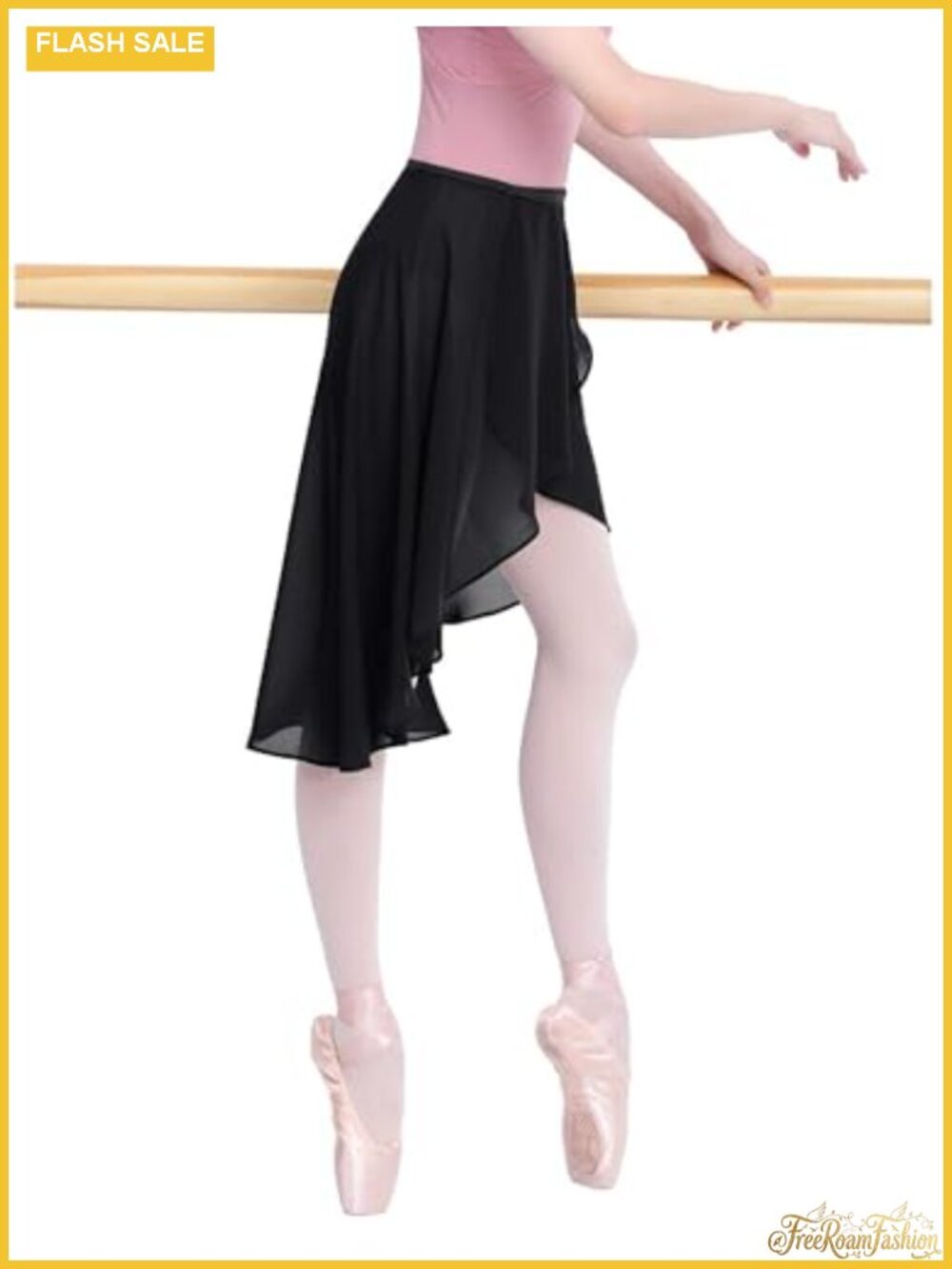 Chiffon Ballet Skirt Asymmetrical Side Dip Sheer Dance Skirt for Leotards